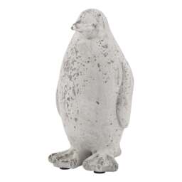 Small Grey Stone Effect Penguin Statue - thumbnail 1