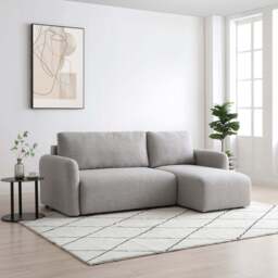 Mars Natural soft Boucle Cloud Corner Sofa Bed - thumbnail 1