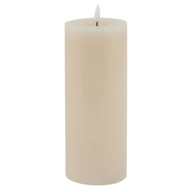 Luxe Collection Melt Effect 3.5x9 Taupe LED Wax Candle - image 1