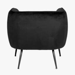 Lucca Black Velvet and Metal Armchair - thumbnail 4