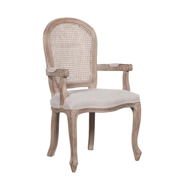 Wooden Carver Louis Upholstered Dining Arm Chair - image 1