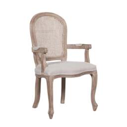 Wooden Carver Louis Upholstered Dining Arm Chair - thumbnail 1