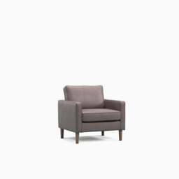 Model 46 - Armchair Faux Leather Grey - thumbnail 1