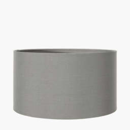 Harry 35cm Steel Grey Cotton Mix Cylinder Lampshade - thumbnail 1