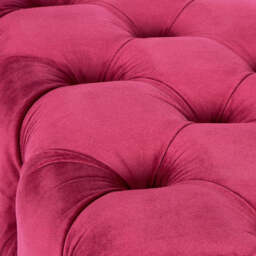 Seraphina Raspberry Velvet Buttoned Rectangular Ottoman - thumbnail 4