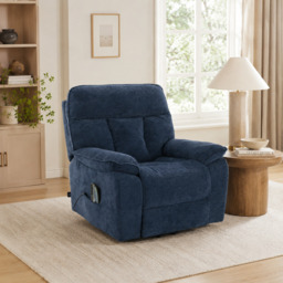 Cornwall Rise And Recline Chair With Massage And Heat Blue - Newsome - Argenta - Goodwood Style