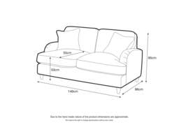 2 Seater Sofa Manhattan Apricot The Great Sofa Company - Piper - Vienna - Arthur - Emeline - Swift - Morris - thumbnail 3