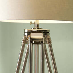 Port Nickel and Wood Tripod Floor Lamp Base - thumbnail 3