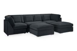 Belgravia Sofa Black U Shape Corner Morgan - Malvern - Somerford - Calix - Euphoria - Plush Style - thumbnail 4