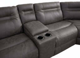 Jackson Grey Lay-Z-Boy Style Fabric Power Recliner Corner Sofa - thumbnail 4