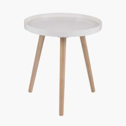 Halston Blush Wood Veneer and Natural Pine Wood Side Table - thumbnail 1