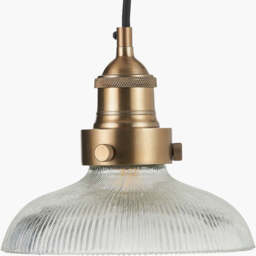 Bowery Ribbed Glass with Antique Brass Fitting Elec Pendant - thumbnail 5
