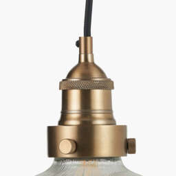 Bowery Ribbed Glass with Antique Brass Fitting Elec Pendant - thumbnail 4