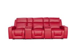 Florence Electric Massage Cinema Sofa 3 Seater Red - thumbnail 6