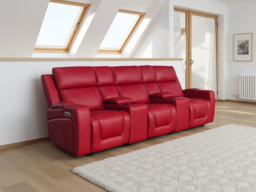 Florence Electric Massage Cinema Sofa 3 Seater Red - thumbnail 2