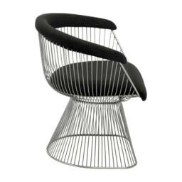 Anzio Black Velvet And Brushed Silver Chair - thumbnail 5