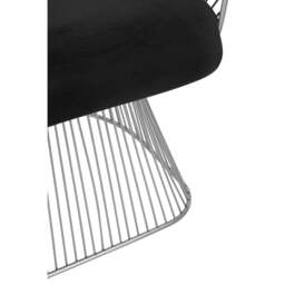 Anzio Black Velvet And Brushed Silver Chair - thumbnail 2