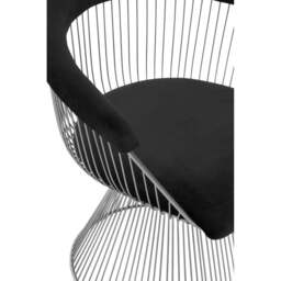 Anzio Black Velvet And Brushed Silver Chair - thumbnail 3
