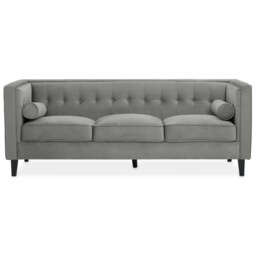 Helia Grey Velvet Sofa - thumbnail 5