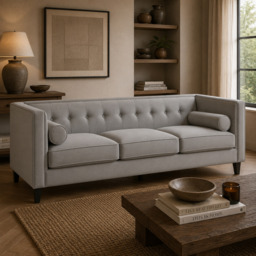 Helia Grey Velvet Sofa