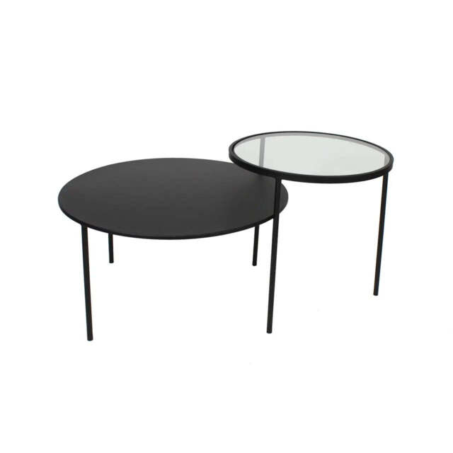 Trento Coffee Table With Glass And Metal Tops - image 1