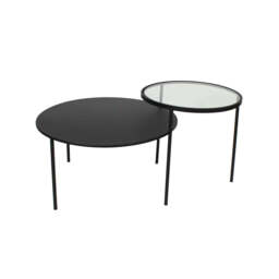 Trento Coffee Table With Glass And Metal Tops - thumbnail 1