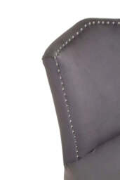 Kensington Townhouse Grey Velvet Dining Chair with Antique Legs - thumbnail 4