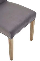 Kensington Townhouse Grey Velvet Dining Chair with Antique Legs - thumbnail 6