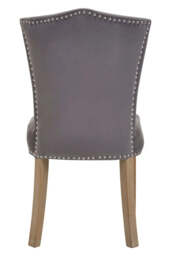 Kensington Townhouse Grey Velvet Dining Chair with Antique Legs - thumbnail 3