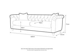 Model 25 - Large Sofa Velvet Chalk - thumbnail 2
