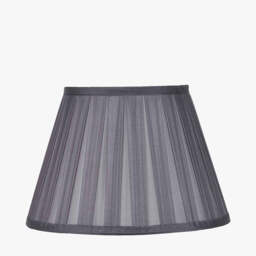 Maya 35cm Steel Grey Silk Box Pleat Tapered Lampshade - thumbnail 1