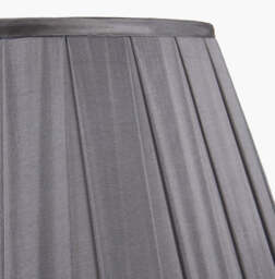 Maya 35cm Steel Grey Silk Box Pleat Tapered Lampshade - thumbnail 4