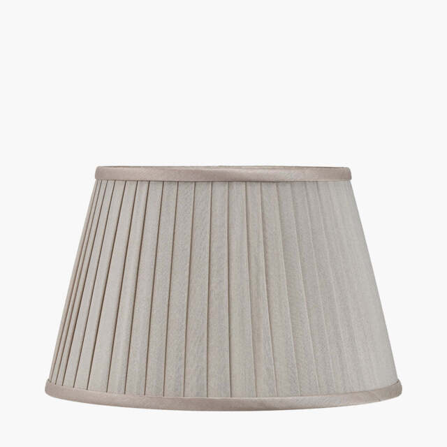 Lyndon 35cm Taupe Silk Mix Knife Pleat Tapered Lampshade - image 1