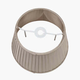 Lyndon 35cm Taupe Silk Mix Knife Pleat Tapered Lampshade - thumbnail 2
