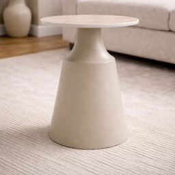 Luna Coffee & End Tables Matt Taupe & Travertine Set of 2 - thumbnail 4