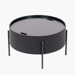 Henderson Black Wood and Black Metal Storage Coffee Table - thumbnail 1