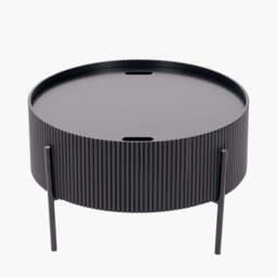 Henderson Black Wood and Black Metal Storage Coffee Table - thumbnail 3