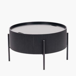 Henderson Black Wood and Black Metal Storage Coffee Table - thumbnail 4