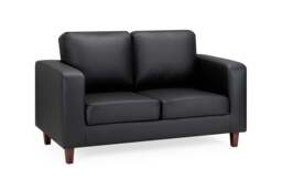 Sofa In A Box 2 Seater Black Faux Leather - thumbnail 2