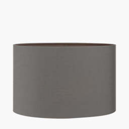 Mia 40cm Steel Grey Oval Cotton Mix Lampshade - thumbnail 2