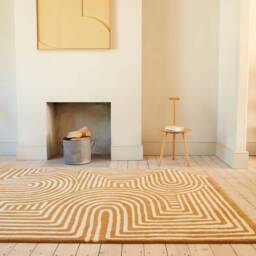Reef Rug 120x170cm RF28 Curve Ochre Rug - thumbnail 1