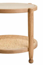 Cebu Natural Cane and Grey Wash Elm Wood Side Table - thumbnail 6