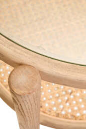 Cebu Natural Cane and Grey Wash Elm Wood Side Table - thumbnail 3