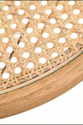 Cebu Natural Cane and Grey Wash Elm Wood Side Table - thumbnail 2
