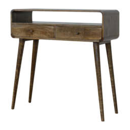 Curved Grey-wash Console Table - thumbnail 3
