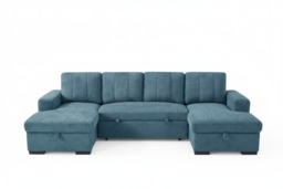 Como U Shape Sofabed With Ottoman Storage Blue Morgan - Malvern - Somerford - Calix - Euphoria - Plush Style - thumbnail 2