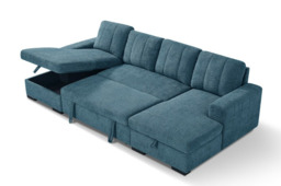 Como U Shape Sofabed With Ottoman Storage Blue Morgan - Malvern - Somerford - Calix - Euphoria - Plush Style - thumbnail 4