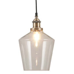 Emmanuelle Antique Brass Metal and Clear Glass Pendant - thumbnail 3