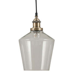 Emmanuelle Antique Brass Metal and Clear Glass Pendant - thumbnail 2