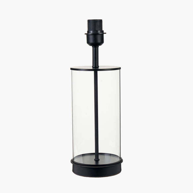 Westwood Clear Glass and Black Metal Table Lamp Base - image 1